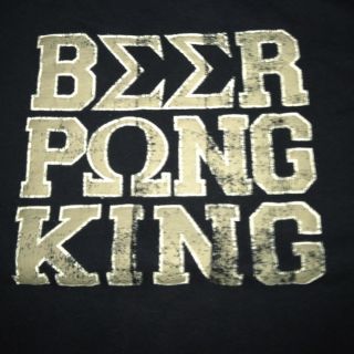 Beer Pong King Mens T Shirt Old Navy Color Navy Blue Size Large