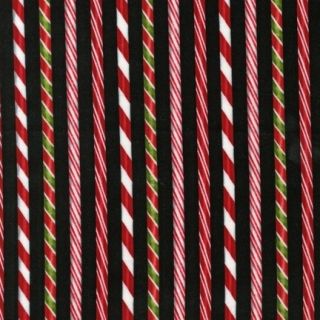 Holly Jolly BT Yard Christmas Candy Cane Stripe on Black
