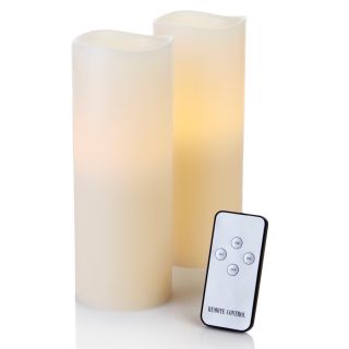 Nate Berkus Set of 2 Flameless 8 Candles with Remote Ivory  Brand 
