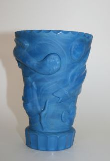 Art Glass Vase Curt Schlevogt w Beautiful Fish Decor