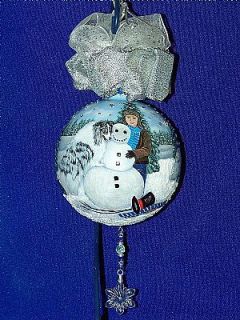 Blue Merle Sheltie Snow Friends 360 HAND PAINTED Christmas 