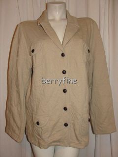 BFS10 New Coldwater Creek Size PXL Beige Quilted Long Sleeve Riding 