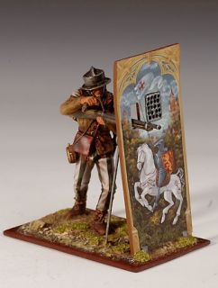 3702 – Hand Gunner Behind Decorated Pavise (54mm). This figure will 
