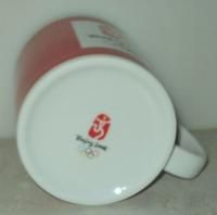 Olympic Games Mug Beijing 2008 Olympics Rings Red White Coffee Cup 