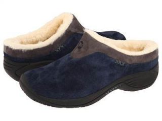 Merrell Encore Ice India Ink Navy Blue Sheepskin Clog Shoes Winter 