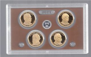 2012 S PROOF PRESIDENTIAL DOLLAR SET ( 4 coins in plastic case )