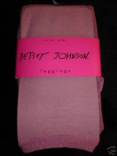 Betsey Johnson RARE Purple Glitter Sparkle Footless Leggings Tights s 