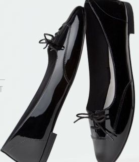 Joe Fresh Black Patent Leather Oxford Ballet Flats 8 (Repetto)