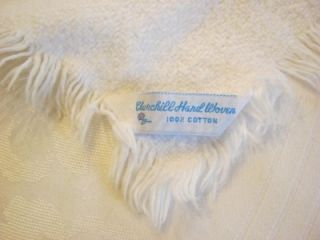 Rare Churchill Weavers handwoven cotton baby blanket or throw