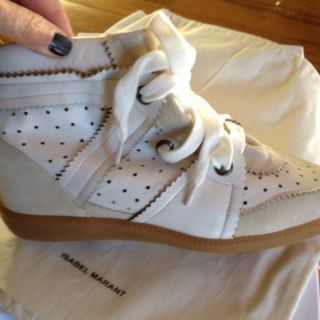 Isabel Marant Betty White Leather Wedge Sneakers Sz 40 US 9 SOLDOUT 