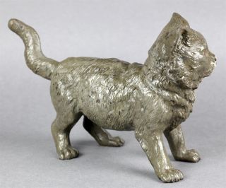 Large Austrian Cold Painted Bronze Cat Marked Geschutzt Early 20th C 