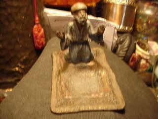 BERGMANN COLD PAINTED SPELTER Austria Vienna Bronze Arab & PRAYER rug 