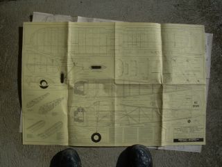 BERKELEY MODELS WACO CABIN C L scale model plan 35 span 1957