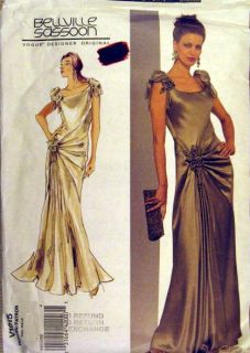 Vogue Original Designer Pattern Bellville Sassoon Draped Gown szL XL 