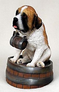 Saint Bernard w/Rough Coat Statue Figurine. Home Decor Yard Garden Dog 