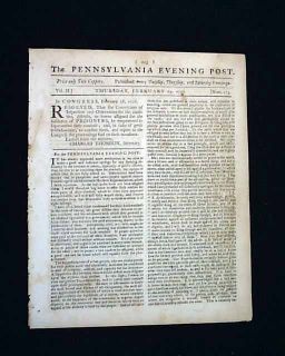 Benedict Arnold Montreal Canada Revolutionary War 1776 PA Newspaper 