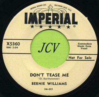 BERNIE WILLIAMS Dont Tease Me Why Fool Yourself R B SOUL 45 RPM RECORD