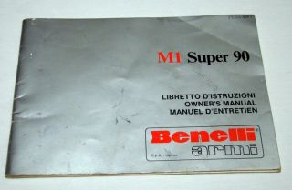 Factory Original Benelli M1 Super 90 Shotgun Owners Manual