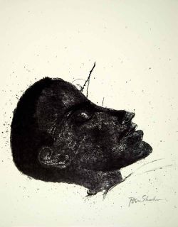   Beside Dying Death Bed Portrait Man Abstract Modern Ben Shahn