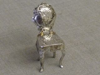 Antique Solid Silver Berthold Muller Miniature Chair Chester 1901 