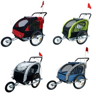Double Kids Child Bicycle Bike Trailer Children Carrier Stroller Buggy 