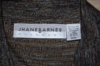 Jhane Barnes Short Sleeve Brown 100 Silk Pullover Casual Polo Shirt 