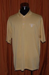 Adidas Robert Trent Jones Golf Trail Short Sleeve Yellow Polo Shirt 