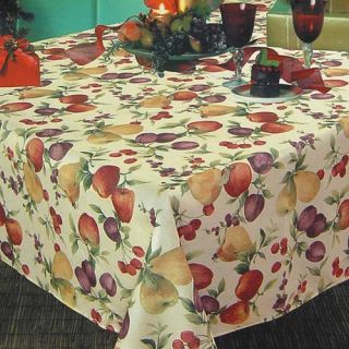 Benson Mills Fruit Garden Printed Fabric Tablecloth 70 inch Round 