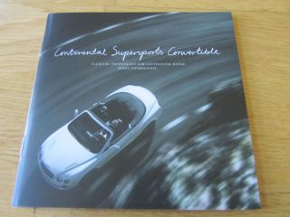 BENTLEY CONTINENTAL SUPERSPORTS CONVERTIBLE 2010 LAUNCH PRESS KIT 