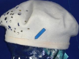 betmar off white womens winter beret studded hat