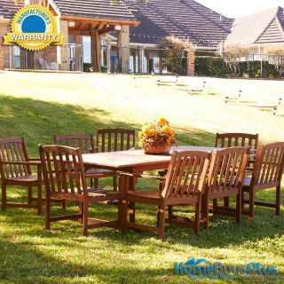 Pc Outdoor Bentley Dining Set Large Table + 8 Chairs Furniture