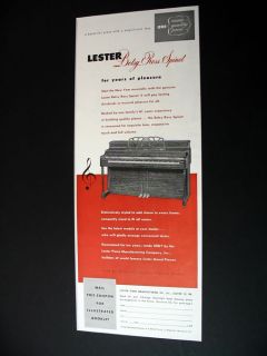 Lester Betsy Ross Spinet Piano 1949 Print Ad