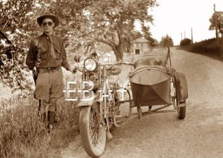 Early 1900s Motorcycle Patrolman Policeman Law Enforcement Officer 