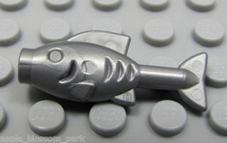 new lego pirate minifig food med pearl gray fish animal