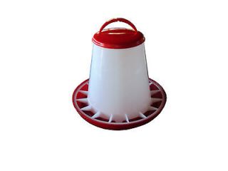   6lb chicken, turkey, poultry feeder red plastic with anti waste ring