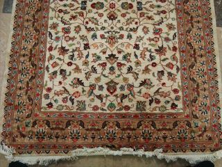 Hot Ivory Flowral Carpet Hand Knotted Rug Wool Silk 6x4