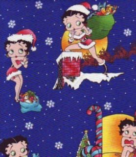 Betty Boop Fabric Santa Scenes Night Before Christmas Out of Print 