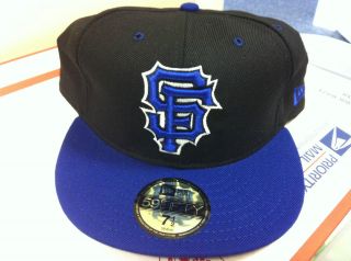 New Era San Francisco Giants 59Fifty Black Blue White Fitted Hat Brand 