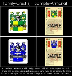   Name History   Coat of Arms   Family Crest 11x17 BERNIER TO BRINKMAN