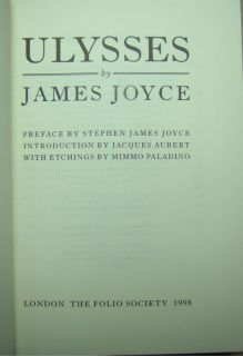 Folio Society Limited Edition Leather James Joyce Ulysses Paladino NF 