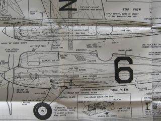 Berkeley Key Team Racer C L U Control Model Airplane Plans Kit