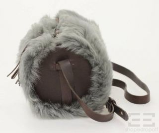   Beguelin Grey Shearling Brown Leather s Bernardo Crossbody Bag