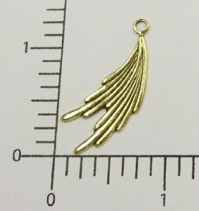 15621 12 PC Antique Gold Angel L Wing Jewelry Finding Sale