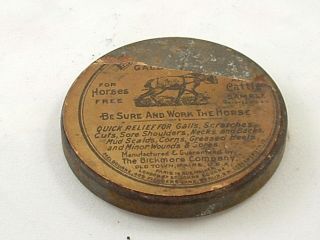 Antique Bickmore Horse Gall Salve Paper Label Tin Lid