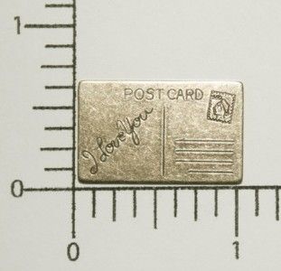 20303 3 PC Lot Brass Oxidized Victorian Postcard Jewelry Finding 