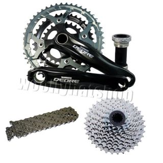 Shimano Deore Bicycle Crank 48T chainset HG53 Chain Cassette 