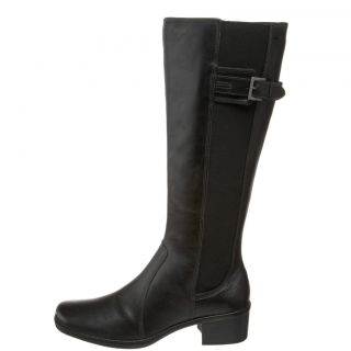 Clarks Womens Berwick Court Knee High Boot 82906 Black Leather US SIZE 