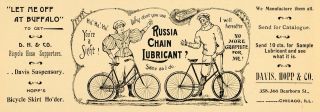 1896 Ad Russia Bike Chain Lubricant Davis Hopp Bicycle Hose Cycling 