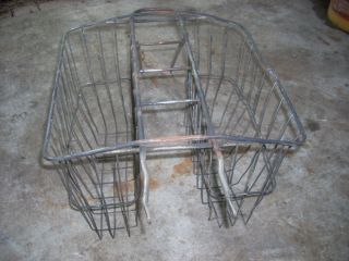 Double Rear Basket Schwinn Bicycle Large Wire Back Rack 60s Metal 