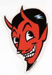 AWESOME CARTOON DEVIL HEAD Hot Rod STICKER/Auto DECAL Art by Evilkid